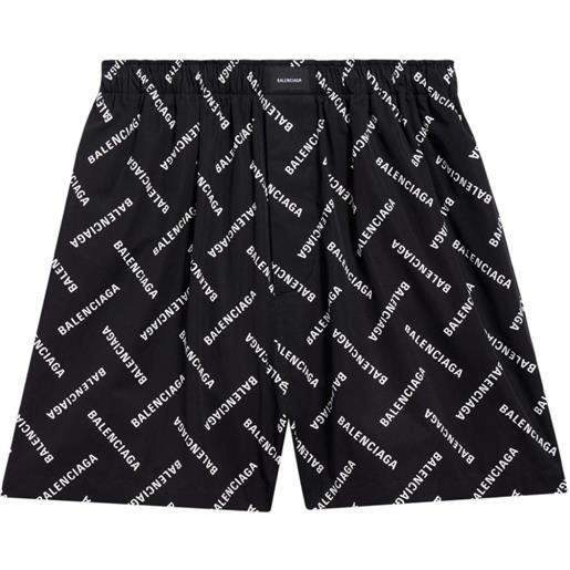 Balenciaga shorts sartoriali con stampa - nero