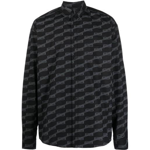 Balenciaga bb monogram cotton shirt - nero