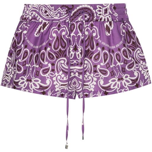 The Attico shorts con stampa bandana - viola