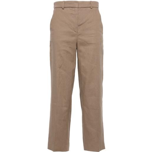 JOSEPH pantaloni trina crop con vita media - marrone