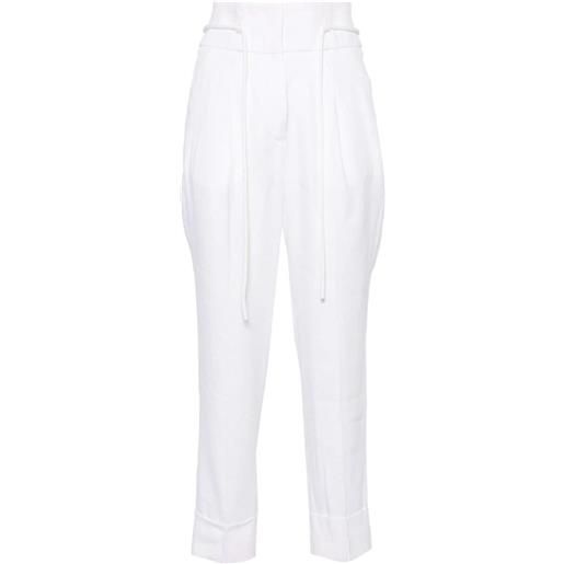 Peserico pantaloni crop con pieghe - bianco