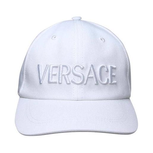 Versace berretto in cotone bianco