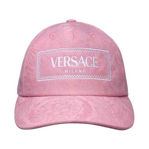 Versace cappello in cotone rosa