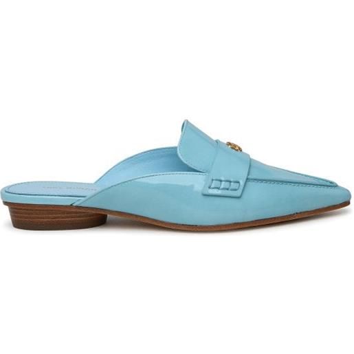 Tory Burch sabot pointed in pelle lucida azzurro