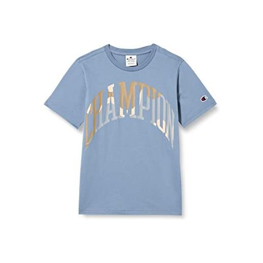 Champion rochester 1919-city explorer crewneck s-s t-shirt, blu (bur), 9-10 anni bambini e ragazzi