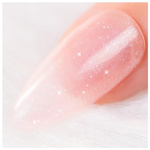 BURANO smalto per unghie in gel glitterato, smalto per unghie rosa nudo, smalto per unghie in gel colorato, smalto per unghie in gel colorato neutro, smalto diamantato (nu4)