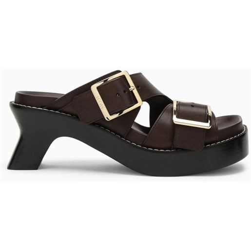 Loewe ease heel slide marrone in pelle