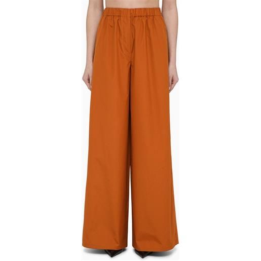 Max Mara pantalone ampio color terra in cotone