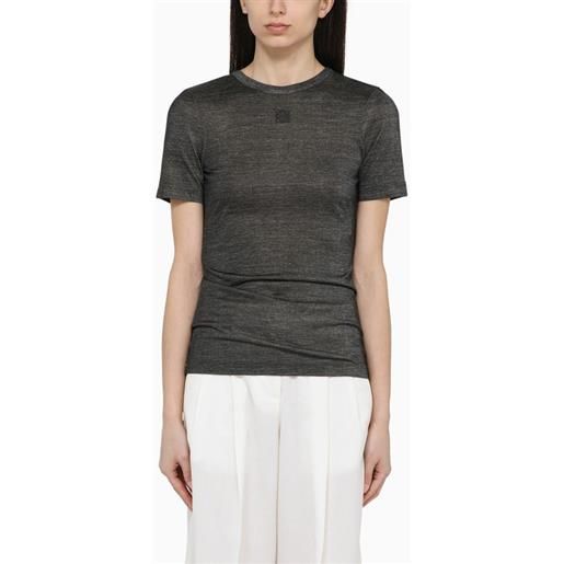 Loewe t-shirt con nodo color carbone in misto seta