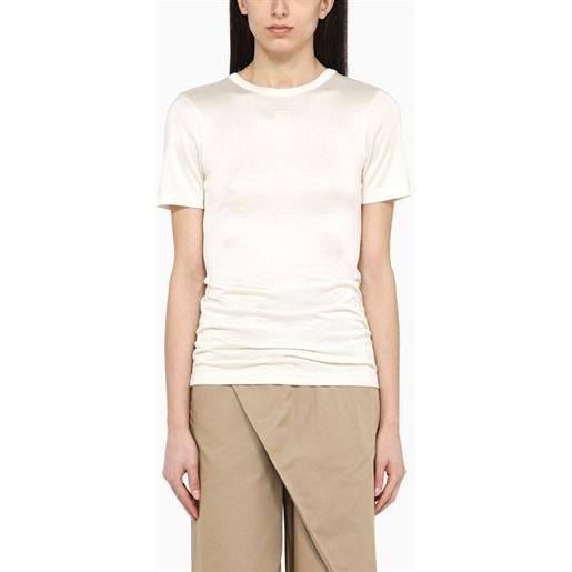 Loewe t-shirt con nodo bianca in misto seta