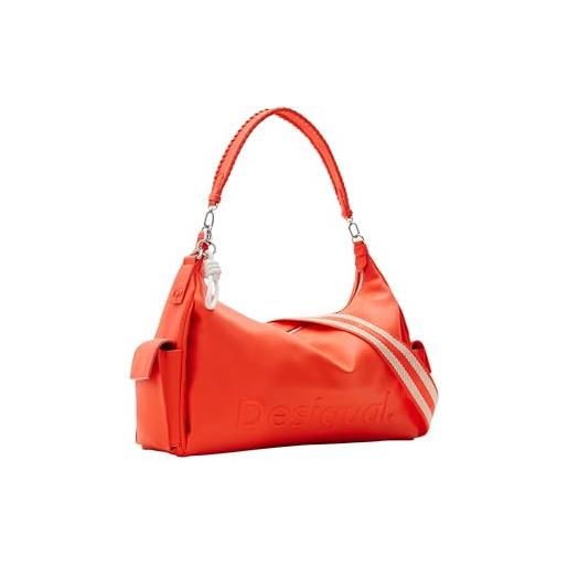 Desigual half logo 24 new, accessories pu shoulder bag donna, colore: arancione