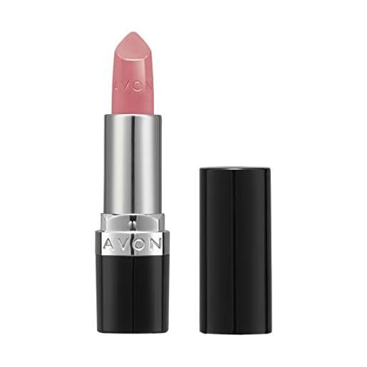 Avon ultra satin lipstick twinkle pink con vitamina e, olio di avocado e olio di sesamo per ricco colore cremoso con finitura satinata