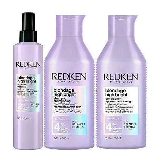 Redken blondage high bright pre-shampoo 250ml shampoo 300ml conditioner300ml