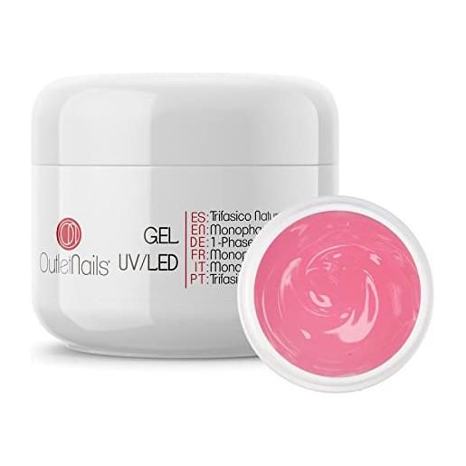 ON OUTLET NAILS gel monofase naturale uv/led 50ml / uv gel per unghie monofasico rosa 50g / led gel per unghie ricostruzione