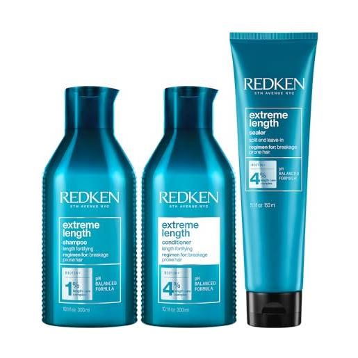 Redken extreme length shampoo 300 ml, balsamo 300 ml e sigillante 150 ml