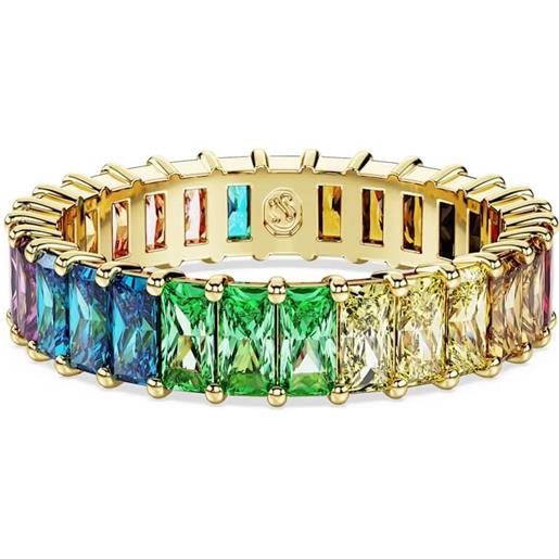 SWAROVSKI anello matrix, taglio baguette arcobaleno multicolore, 55