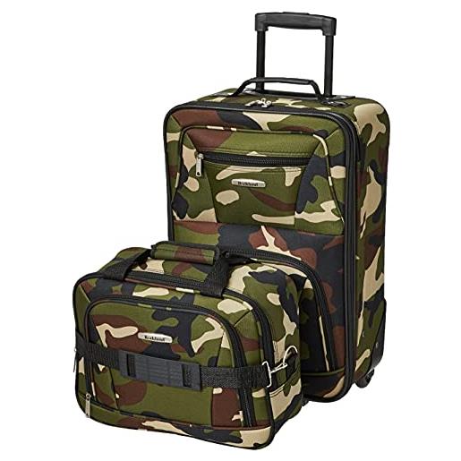 Rockland set di bagagli verticali softside di modo, mimetico, 2-piece set (14/19), set di bagagli verticali softside di modo
