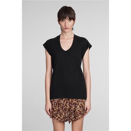 Marant Etoile t-shirt zankou in lino nero