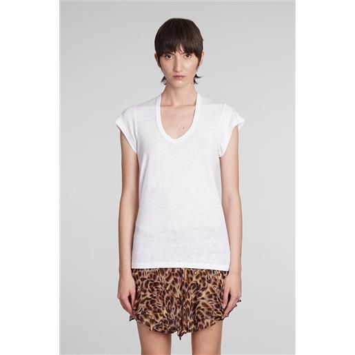 Marant Etoile t-shirt zankou in lino bianco
