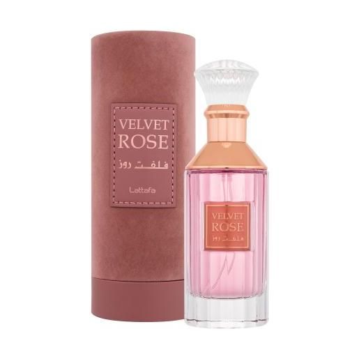 Lattafa velvet rose 100 ml eau de parfum per donna