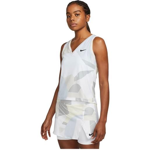 Nike court victory printed sleeveless t-shirt bianco s donna