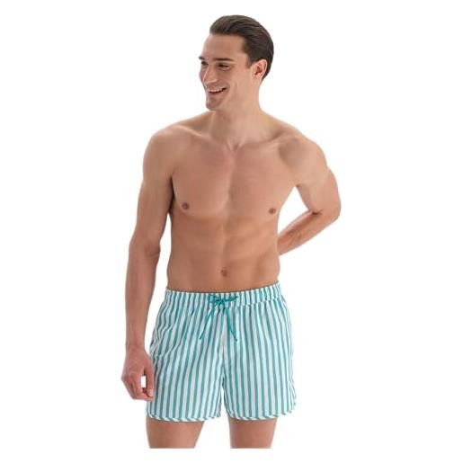 Dagi fashion swim shorts costume da bagno, verde-bianco, l uomo