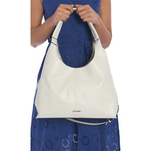 TWINSET borsa tote TWINSET con logo lettering bianca, colore bianco