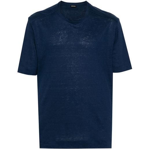 Zegna t-shirt con cuciture tono su tono - blu