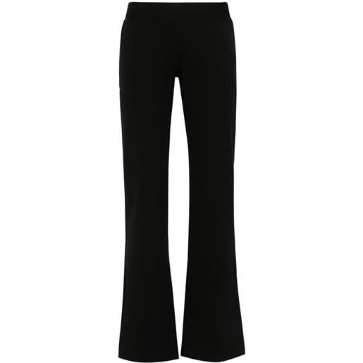 Versace Jeans Couture pantaloni crop con logo in cristalli - nero