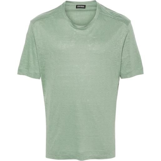Zegna t-shirt con cuciture tono su tono - verde
