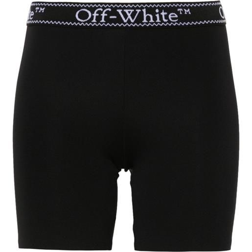 Off-White shorts con banda logo - nero