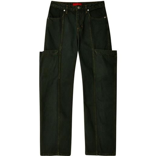 Eckhaus Latta jeans dritti con tasche - nero