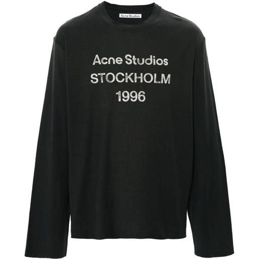 Acne Studios t-shirt con effetto vissuto - verde