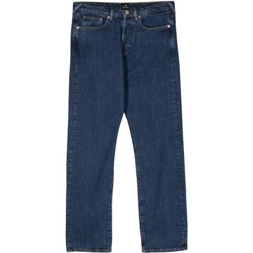 PS Paul Smith jeans dritti con applicazione - blu