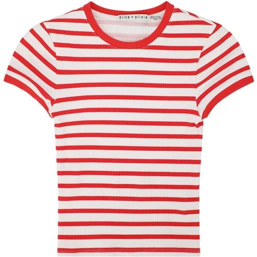 alice + olivia t-shirt tess a righe - rosso