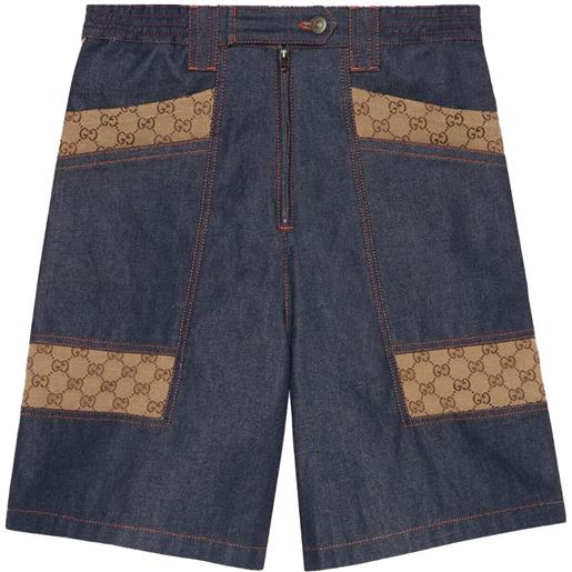 Gucci shorts denim a vita alta - blu