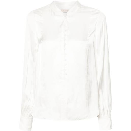 Zadig&Voltaire blusa twina con finitura satinata - bianco