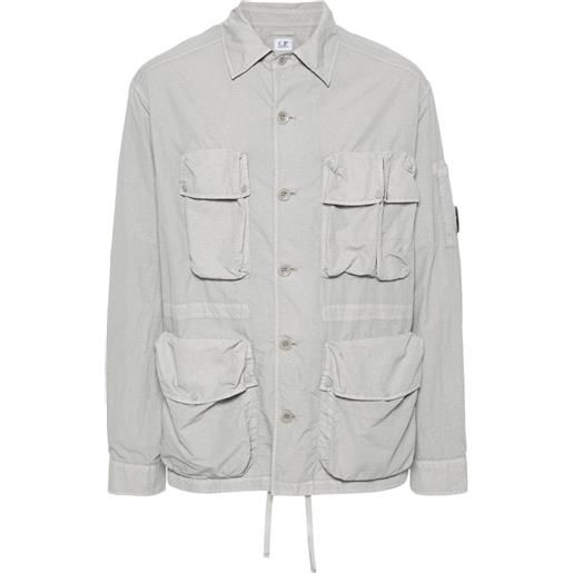 C.P. Company giacca-camicia con applicazione - grigio