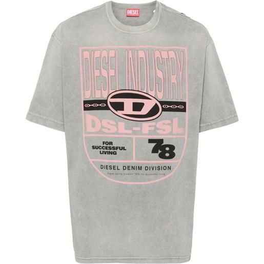 Diesel t-shirt con stampa - grigio