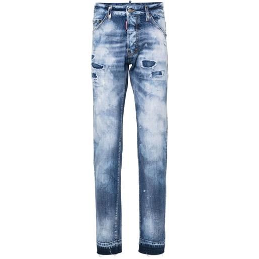 Dsquared2 jeans light everglades con applicazione - blu