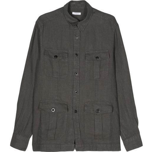 Boglioli giacca-camicia con cuciture tono su tono - grigio