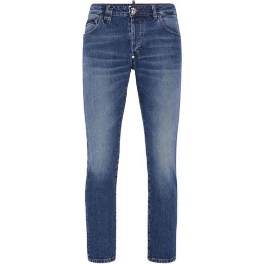 Philipp Plein jeans skinny a vita bassa - blu