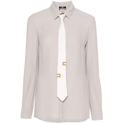 Elisabetta Franchi blusa con cravatta - grigio