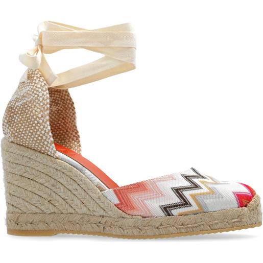 Missoni espadrillas con zeppa - bianco