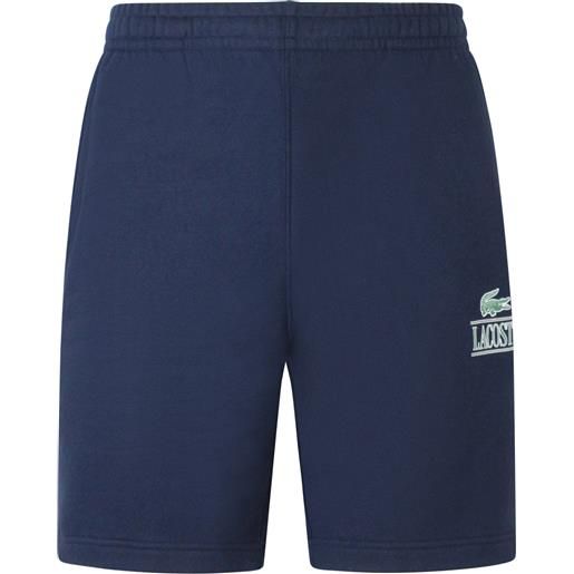LACOSTE shorts blu con mini logo per uomo