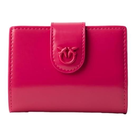 Pinko wallet pelle spazzolata lucida, accessori da viaggio-portafogli donna, p31b_rosa marino-block color, 12