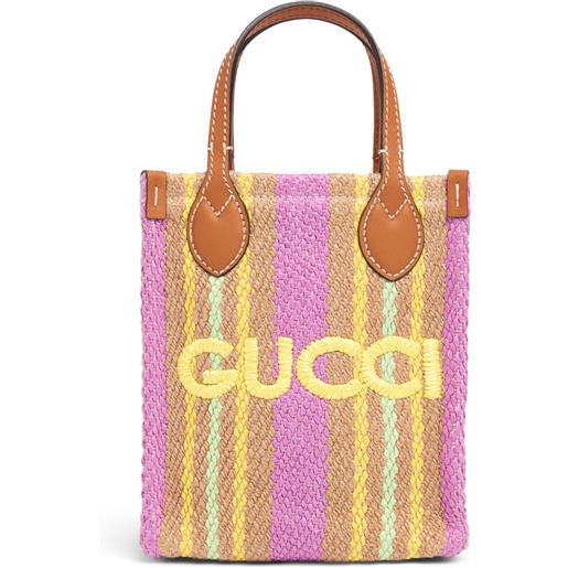 GUCCI borsa shopping super mini in tela in logo