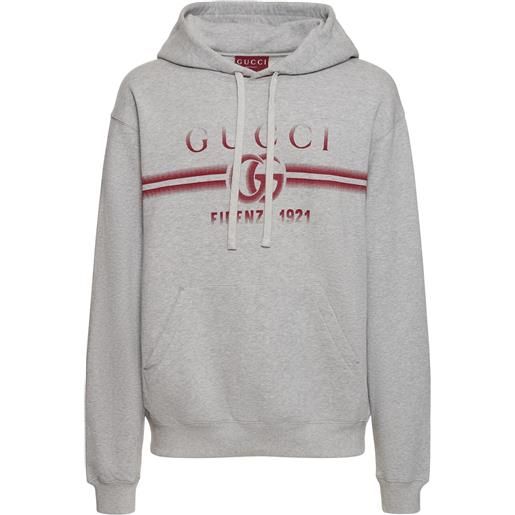 GUCCI logo cotton jersey hoodie