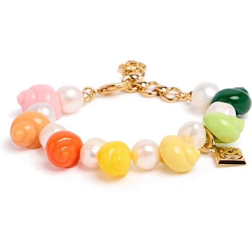 CASABLANCA shell shape & faux pearl bracelet