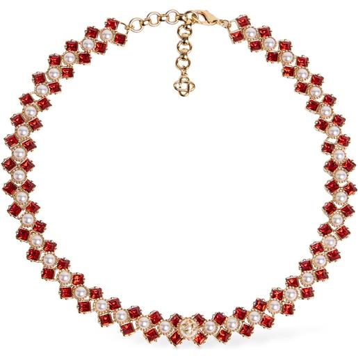 CASABLANCA crystal & pearl necklace